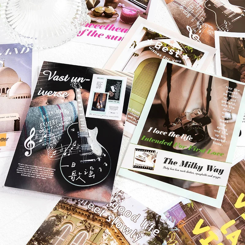 60-Sheet Landscape Scrapbooking Paper Pack | Junk Journal Collage Scrapbooking Paper Pack Qme