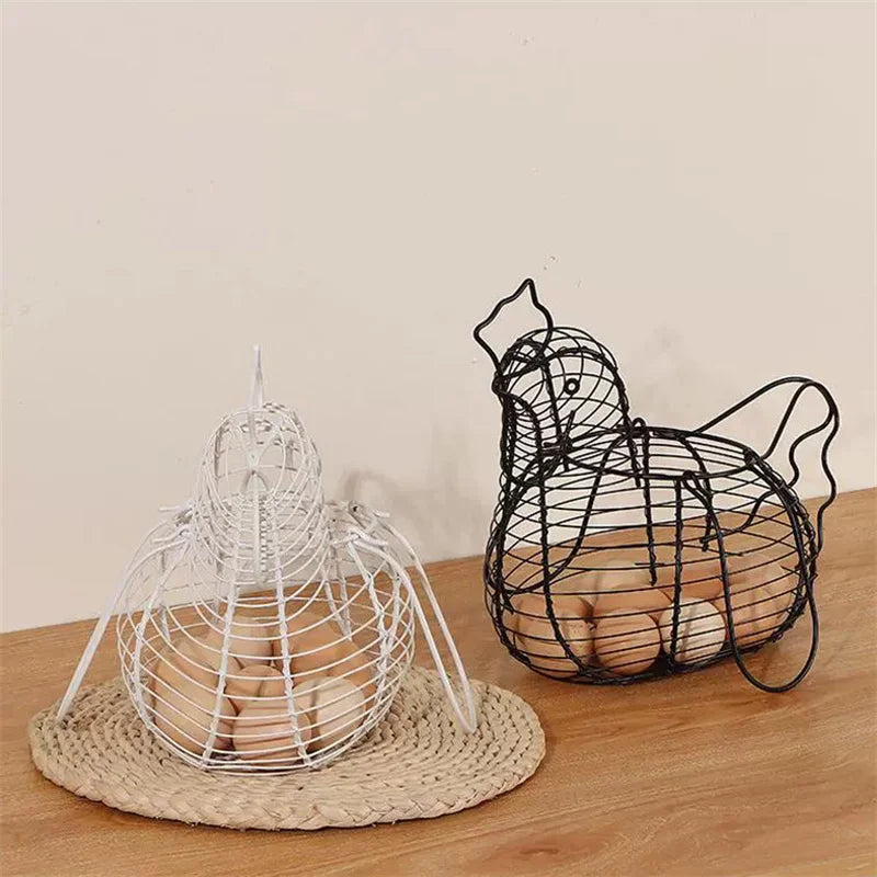 Iron Art Fruit, Vegetable & Egg Basket Organizer Rack Kitchen Storage Basket Qme