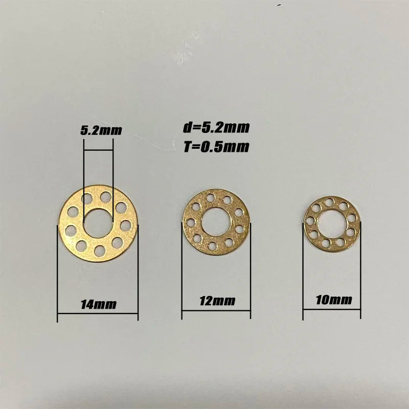 10 PCS Brass Washers 10/12/14mm for Folding Knife & DIY Tools Brass Washers Qst