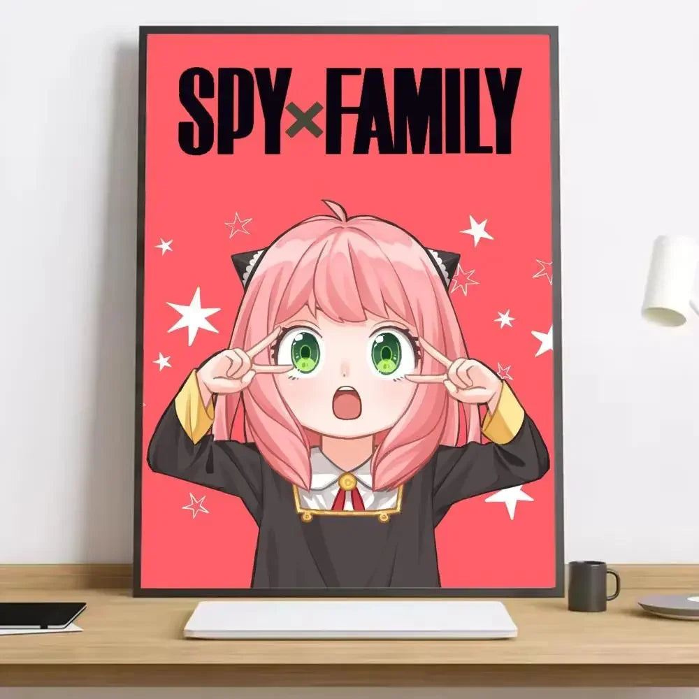 Spy x Family Anya HD Canvas Poster – Anime Wall Art Decor Anime Canvas Poster Qst Black10 20x30cm Unframed
