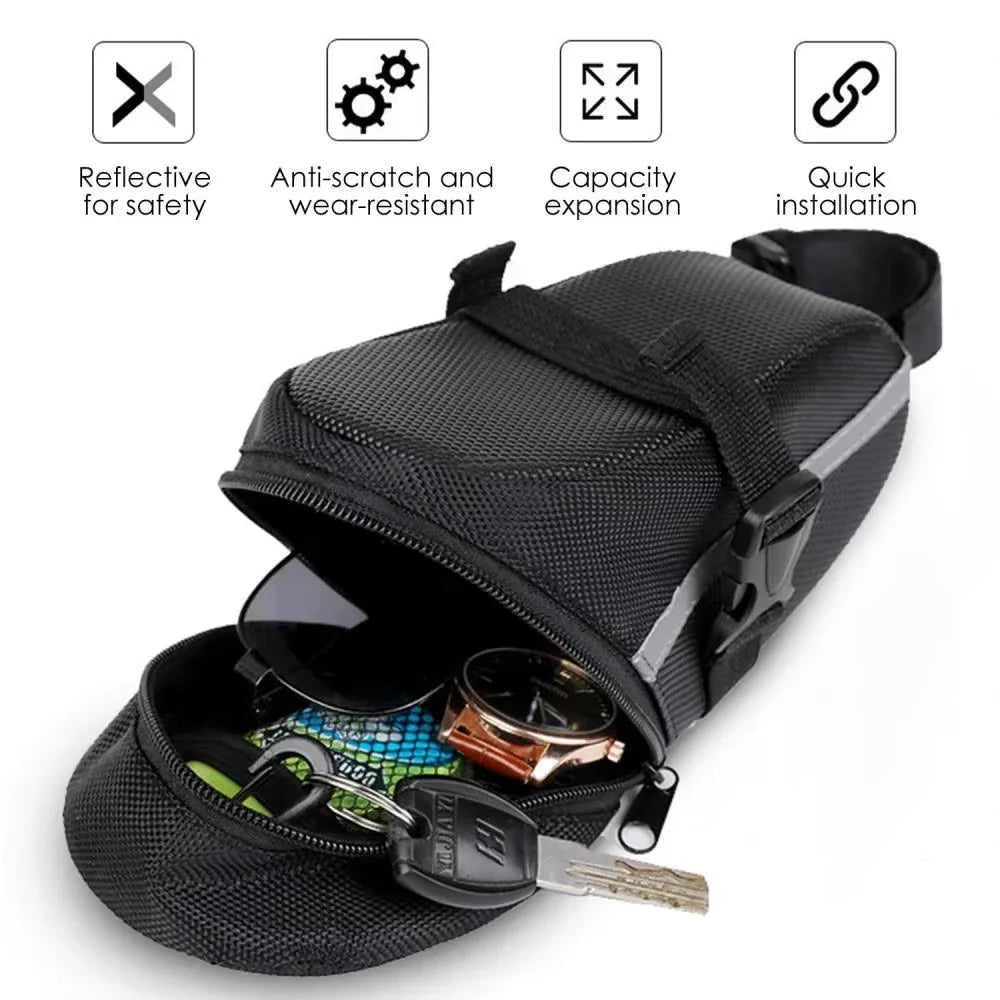 Waterproof Bicycle Saddle Bag – Universal Bike Tail Bag Bicycle Saddle Bag Qme