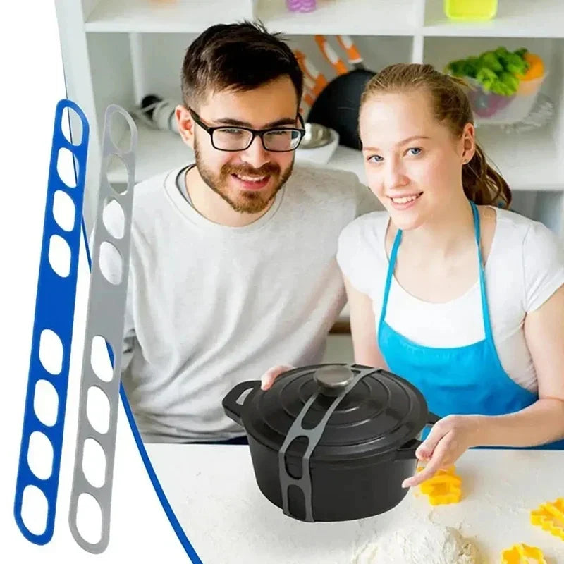 Reusable Silicone Lid Strap – Universal Elastic Fixing Band Silicone Lid Strap Qme