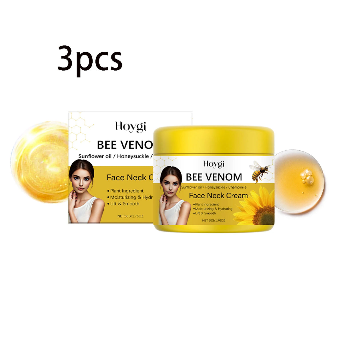 Hoygi Bee Venom Moisturizing Cream – Face, Neck & Scalp Face Moisturizing Cream Qst 150g boxed