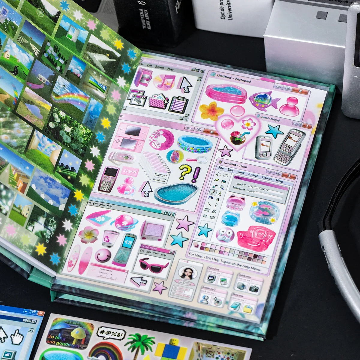 Y2K Retro Nostalgic Sticker Book – Decorative Collage Kit Decorative Sticker Book Qme