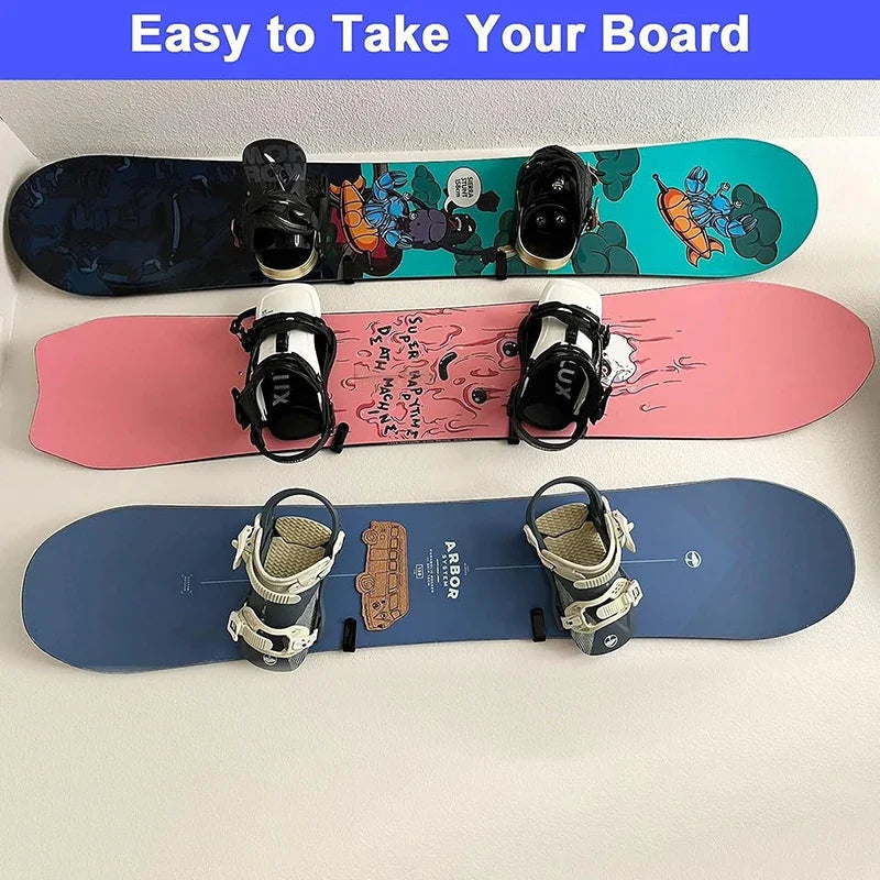 Horizontal Wall Mount Ski & Snowboard Rack – Heavy Duty 30 lb Wall Mount Board Rack Qme