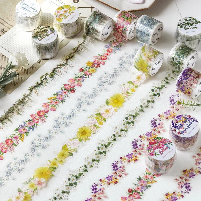 Floral Washi Tape Set – Spring & Summer Aesthetic Decor Decorative Washi Tape Qme