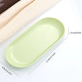 Oval Nail Art Storage Tray | Plastic Cosmetic Organizer Plate Nail Art Storage Tray Qme green