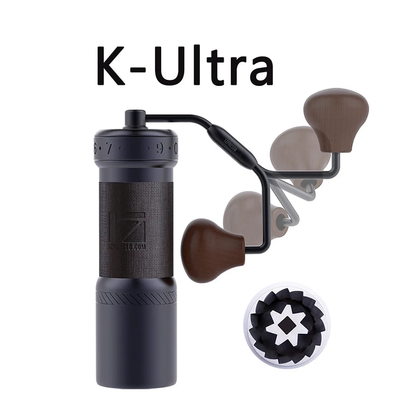 1Zpresso Kultra Portable Manual Coffee Grinder – 7-Core Burr Manual Coffee Grinder Qst