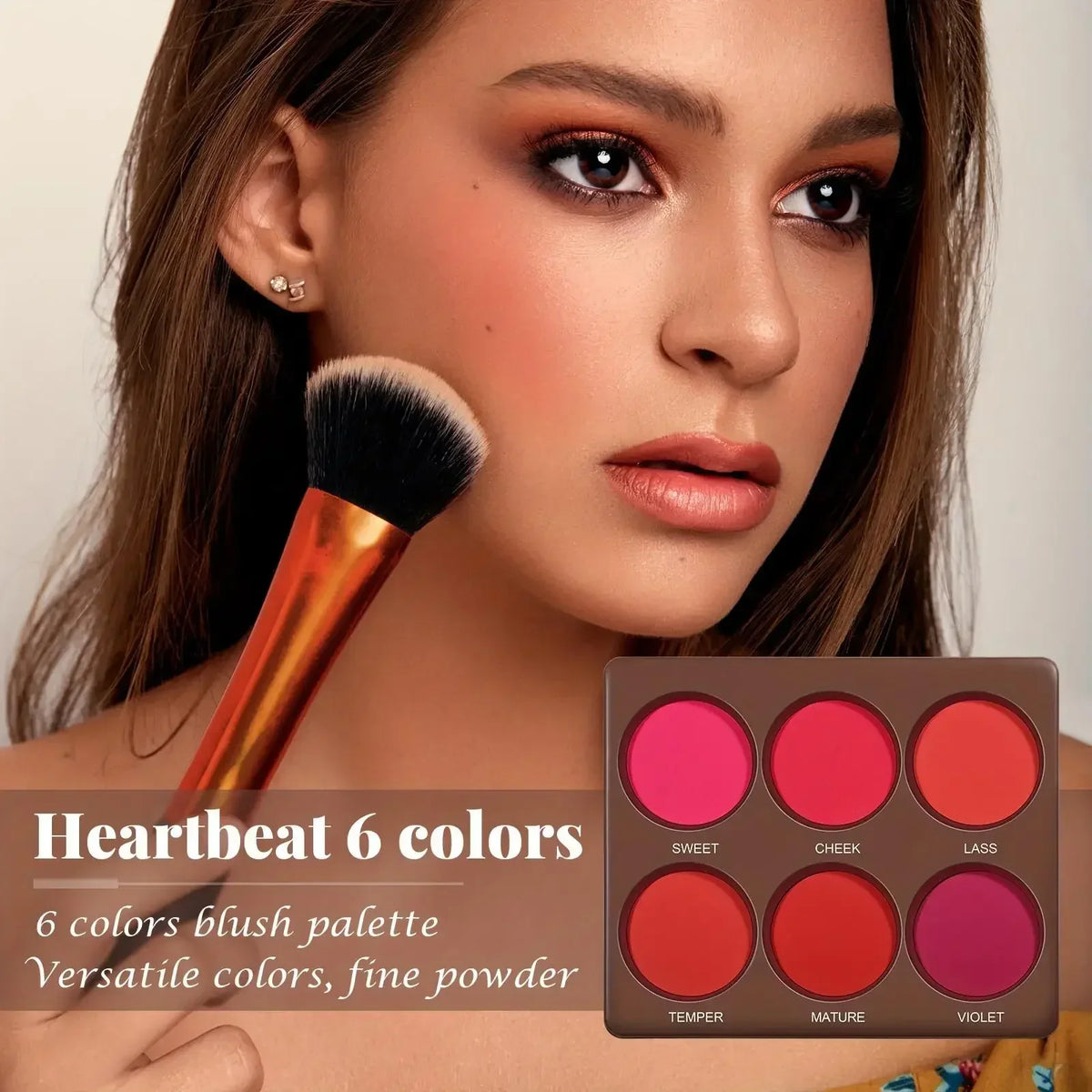 6-Color Waterproof Matte Blush Palette | Buildable Coverage Matte Blush Palette Qme