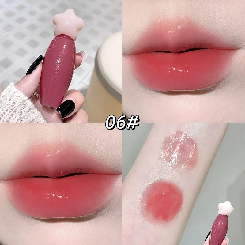 Gege Bear Water Gloss Lip Gloss – Mirror Finish Long-Lasting Lip Gloss Qme GX1328-6