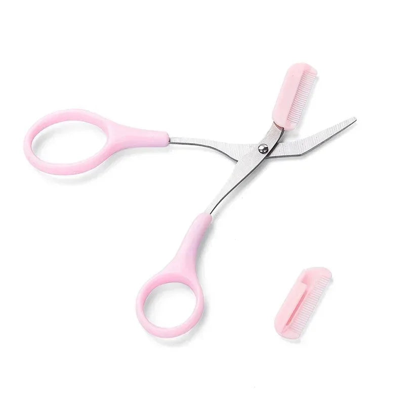 Stainless Steel Eyebrow Trimmer Scissors with Comb | Makeup Tool Eyebrow Trimmer Qme