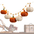 Halloween Crochet Autumn Wreath with Pumpkin String Lights Autumn Wreath Qme China Mainland