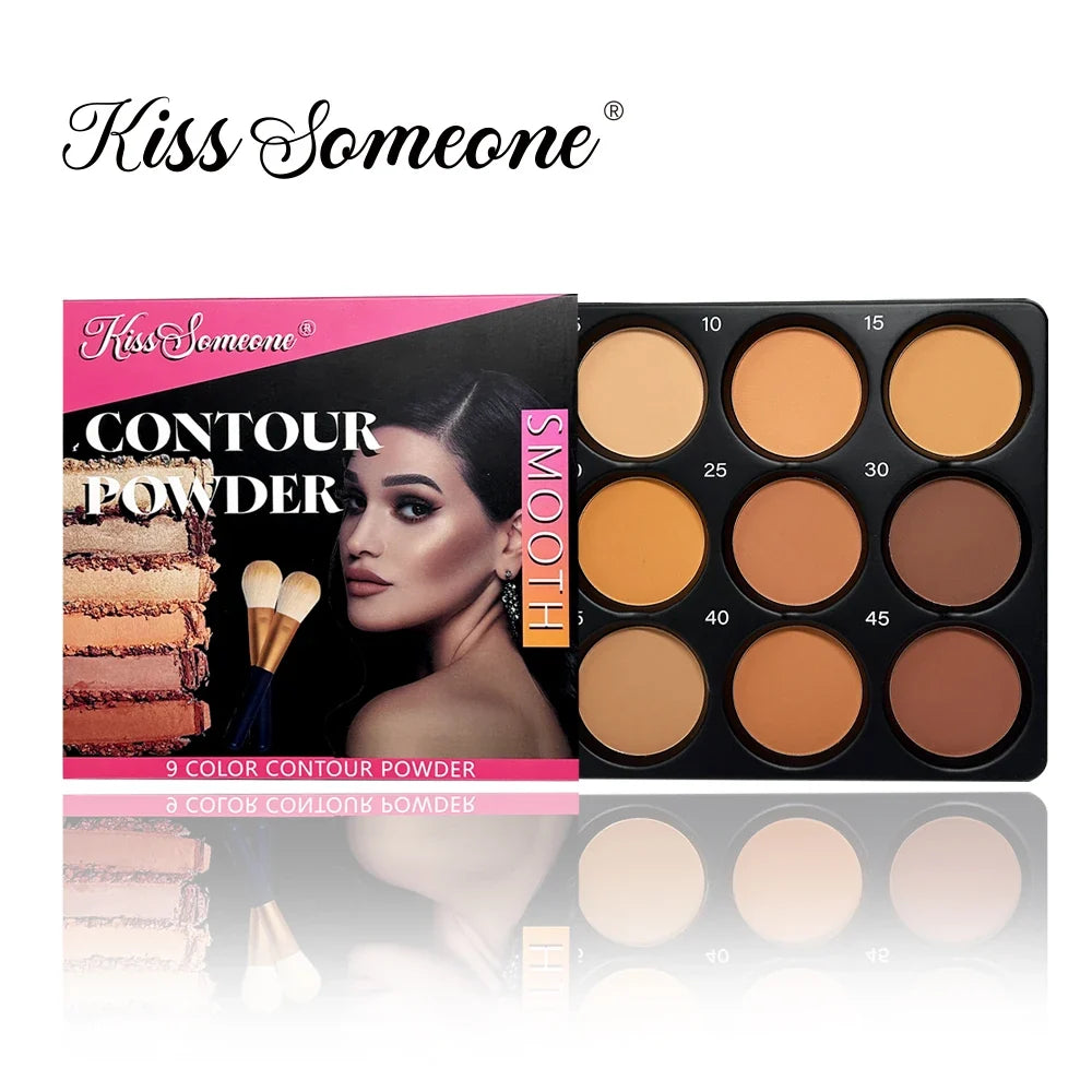 9 Shade Matte Contour Palette – Professional Powder Makeup Contour Powder Palette Qme