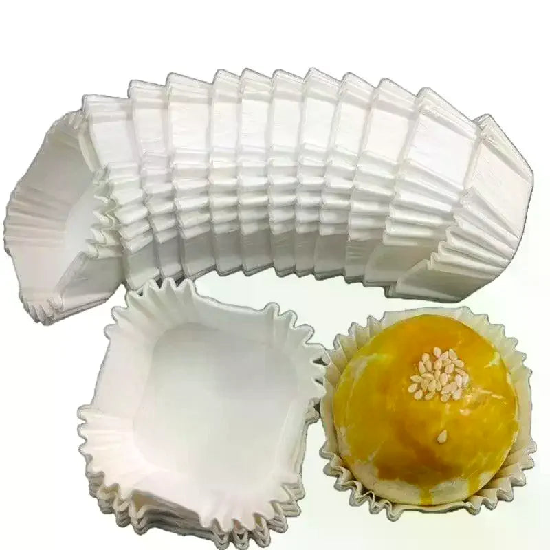 100 Pcs Square Oil-Proof Paper Liner Cups | Baking Tray Holders Baking Paper Liners Qme