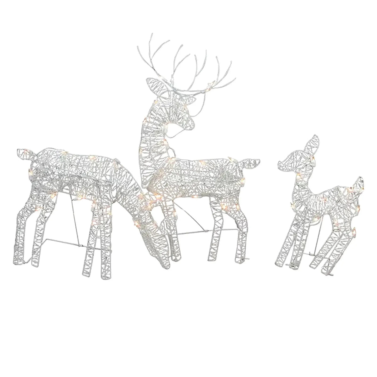 Christmas LED Reindeer Family Wicker Yard Decoration Set LED Christmas Decoration Qme