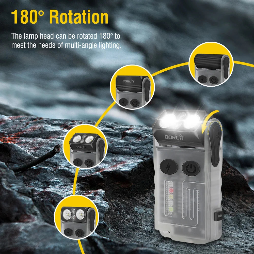 BORUiT V20 LED Keychain Flashlight – UV, Magnetic, USB-C LED Keychain Flashlight Qst