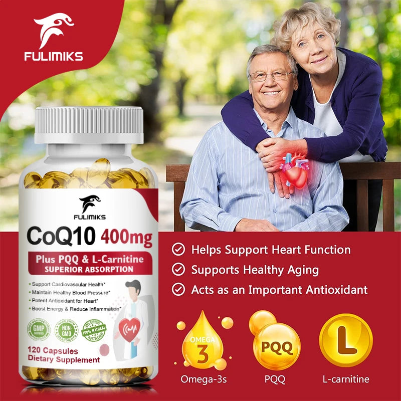 Fulimiks CoQ10 Supplement with Omega-3 & Vitamin E – 120 Softgels CoQ10 Supplement Qst