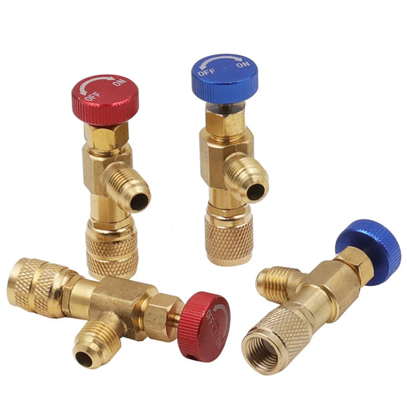R410A R22 Refrigerant Safety Valve 1/4" AC Charging Adapter Refrigerant Safety Valve Qst