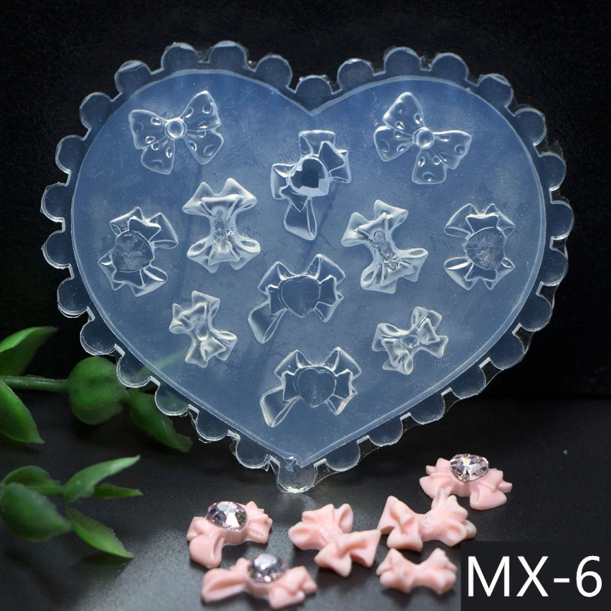 Heart Rose Butterfly Silicone Nail Art Stamping Mold – DIY Design Nail Art Mold Qst MX-6