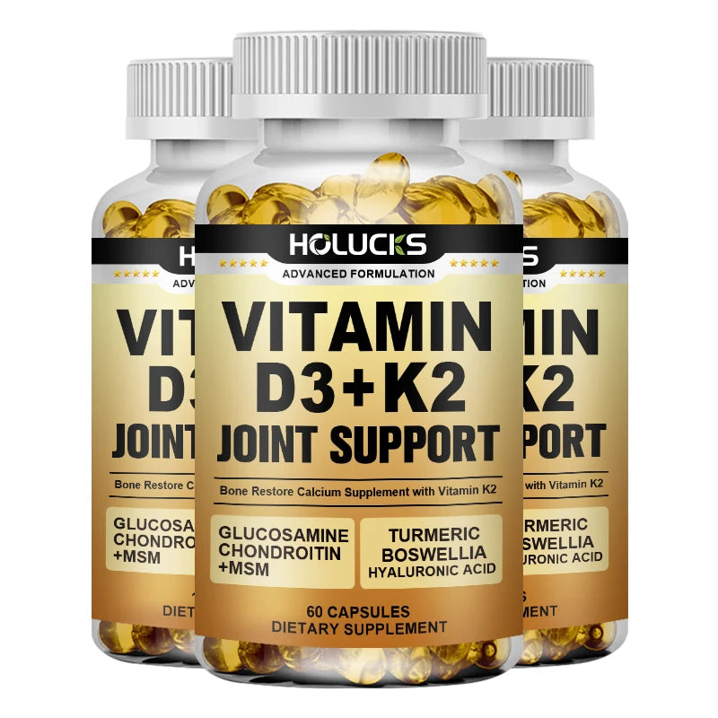 HOLUCKS Joint Support – Glucosamine, Chondroitin & MSM 120ct Joint Support Supplement Qst 60pcs -3 Bottles