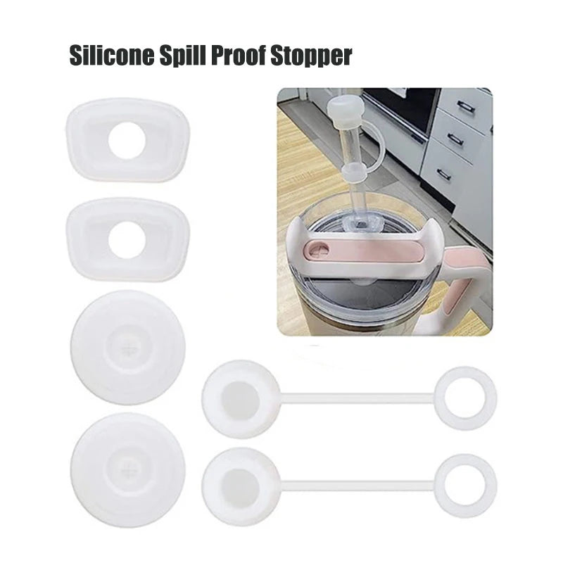 Silicone Spill Proof Stopper Set for 30oz & 40oz Tumblers – 6Pcs Tumbler Accessories Qst
