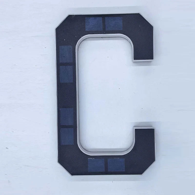Solar LED House Number Light – Waterproof Modern Address Sign Solar Address Light Qme 4.7 inch letter C