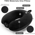 Ergonomic U-Shape Travel Neck Pillow – Soft Adjustable Headrest Travel Neck Pillow Qme black