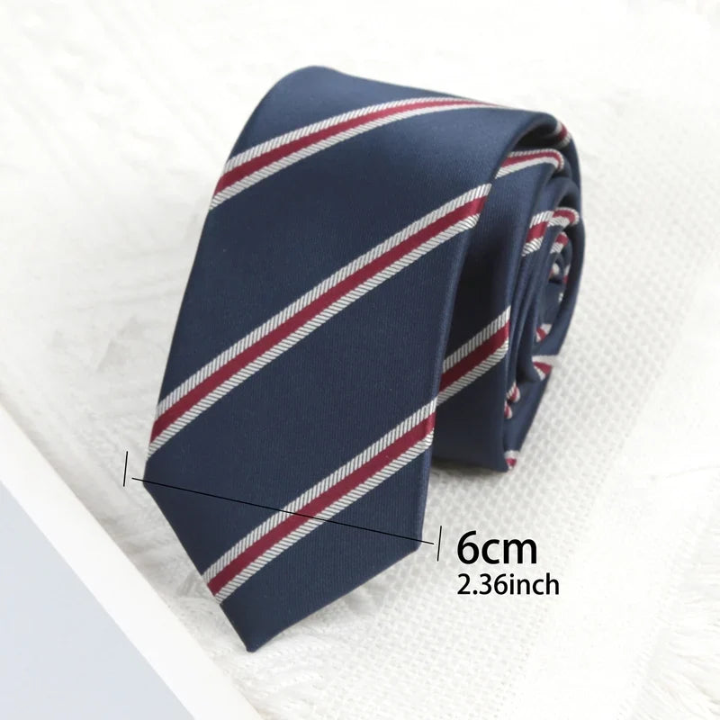 Navy Blue Striped Necktie for Men & Women | Polyester Tie Striped Necktie Qme Navy Blue