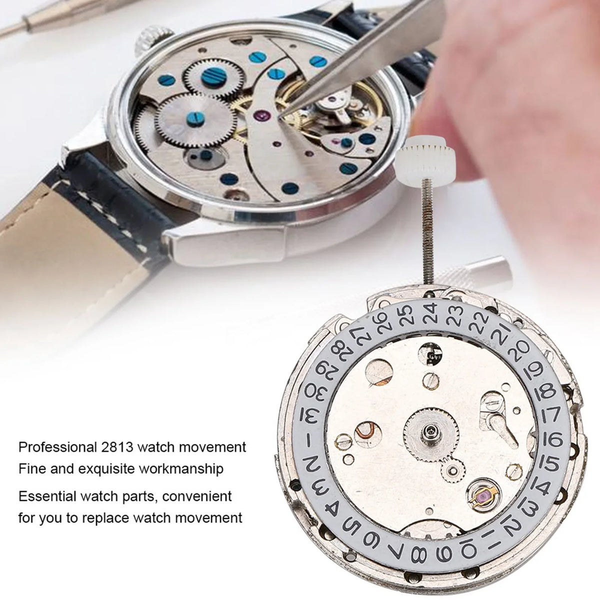 2813 Automatic Mechanical Watch Movement Replacement Part Watch Movement Qme