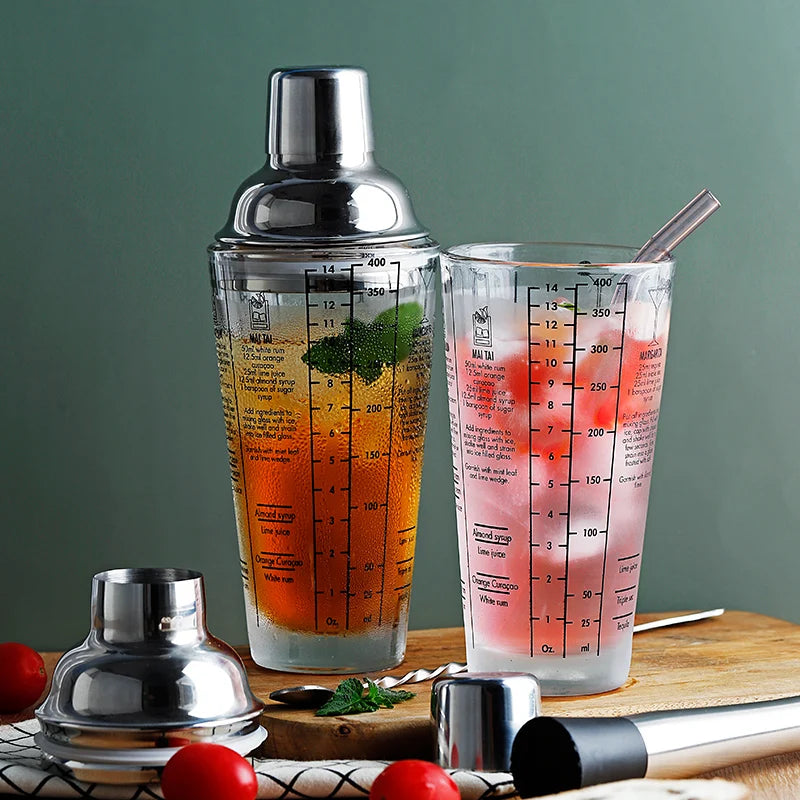 5-Piece Cocktail Shaker Set – Stainless Steel Bartender Kit Cocktail Shaker Set Qst