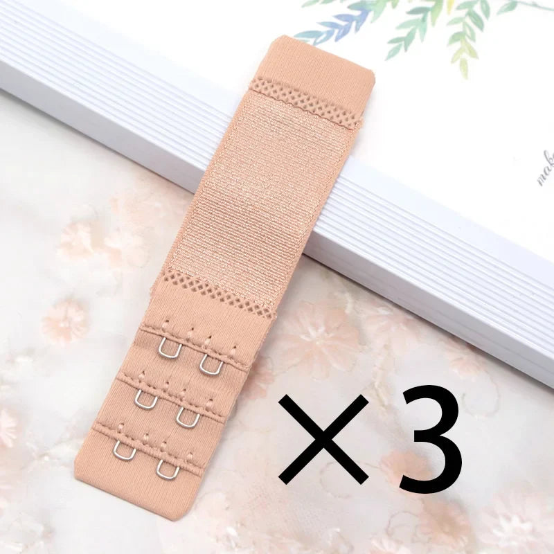 2-Hook Bra Strap Extenders – Adjustable Buckle, 4 Colors Bra Strap Extender Qme dark skin one size
