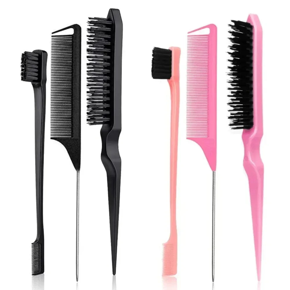Slick Back Hair Brush & Bristle Teasing Comb for Women Hair Brush Comb Qme