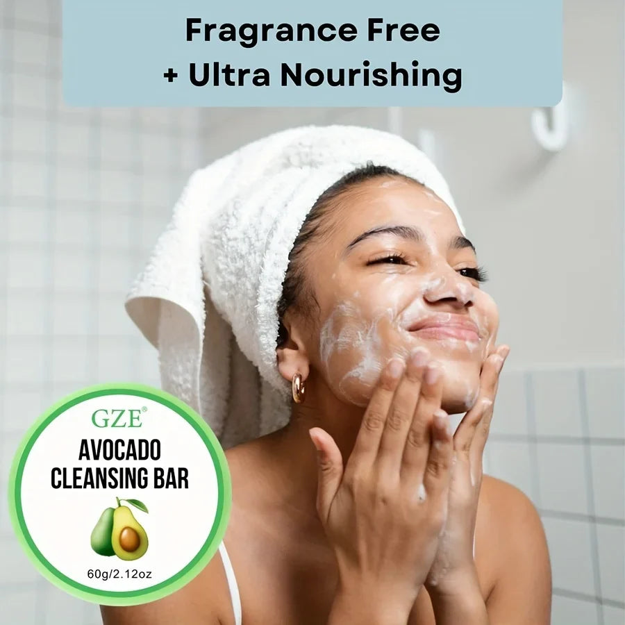 GZE Avocado Cleansing Balm Soap – Gentle Makeup Remover Bar Cleansing Balm Bar Qme