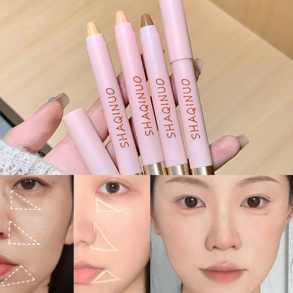 SHAQINUO 3D Nose Contour & Highlight Pen – 4 Shades Contour Highlight Pen Qme