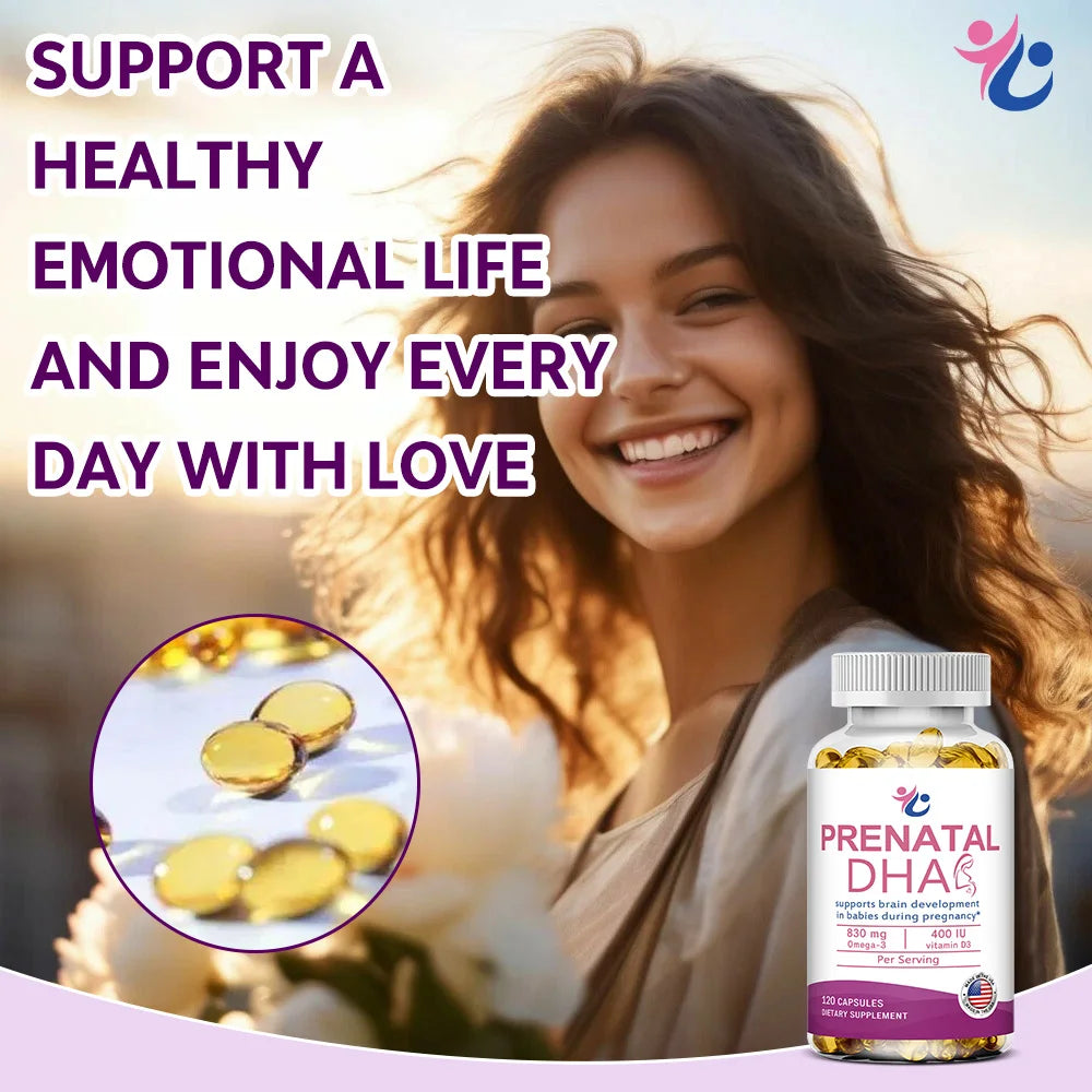Prenatal Omega-3 DHA EPA & Vitamin D3 Capsules | Fearathe Prenatal Supplement Qst