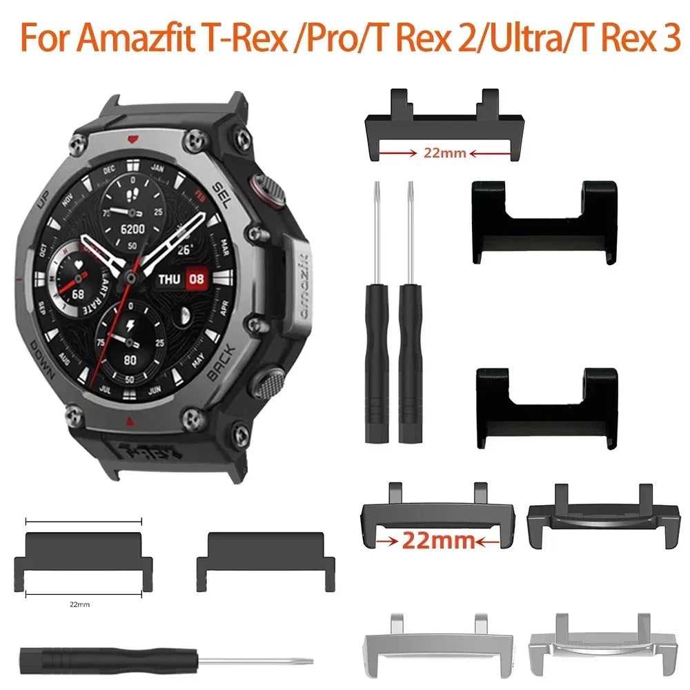 Amazfit T-Rex 3 Metal Watch Strap Connector Adapter + Tool Watch Strap Adapter Qme