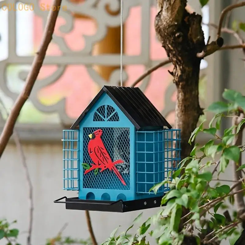 Decorative Iron Hanging Bird Feeder | Outdoor Garden Decor Hanging Bird Feeder Qme