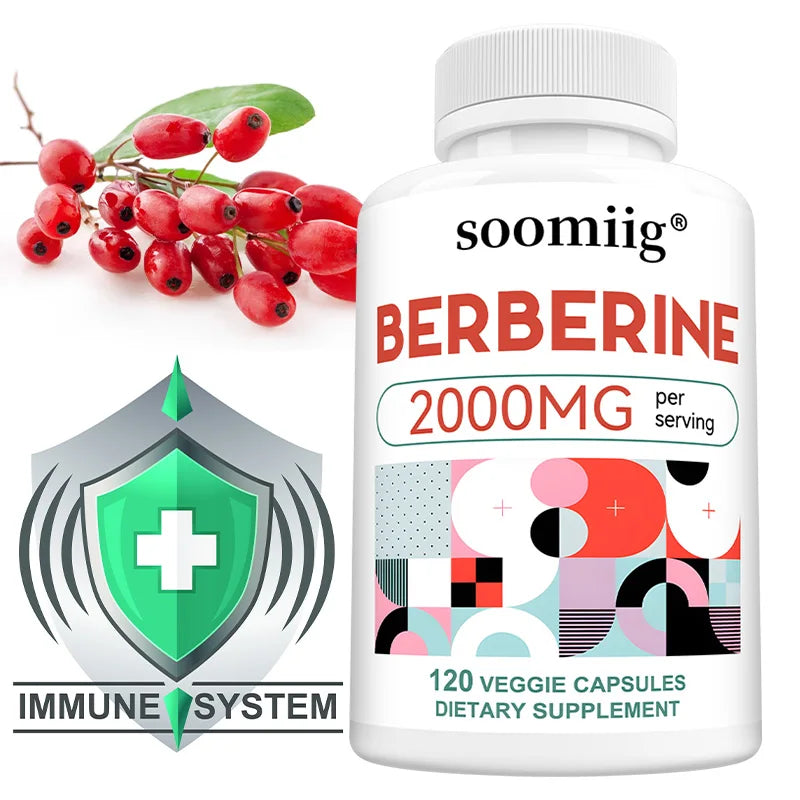 Berberine Extract Supplement 120 Capsules – Heart & Gut Health Herbal Supplement Qst
