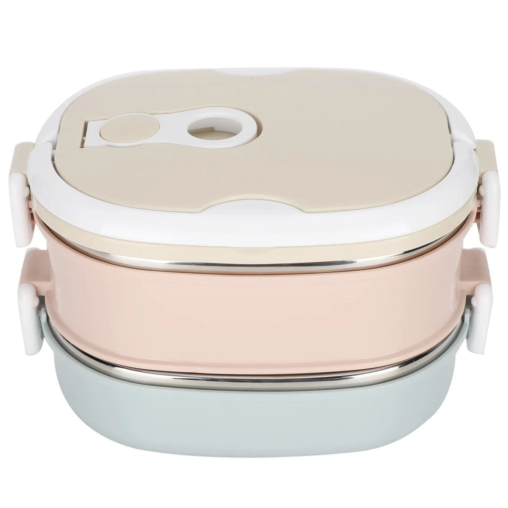 Multi-Layer Stainless Steel Lunch Box – Large Capacity Portable Stainless Steel Lunch Box Qme Double-layer