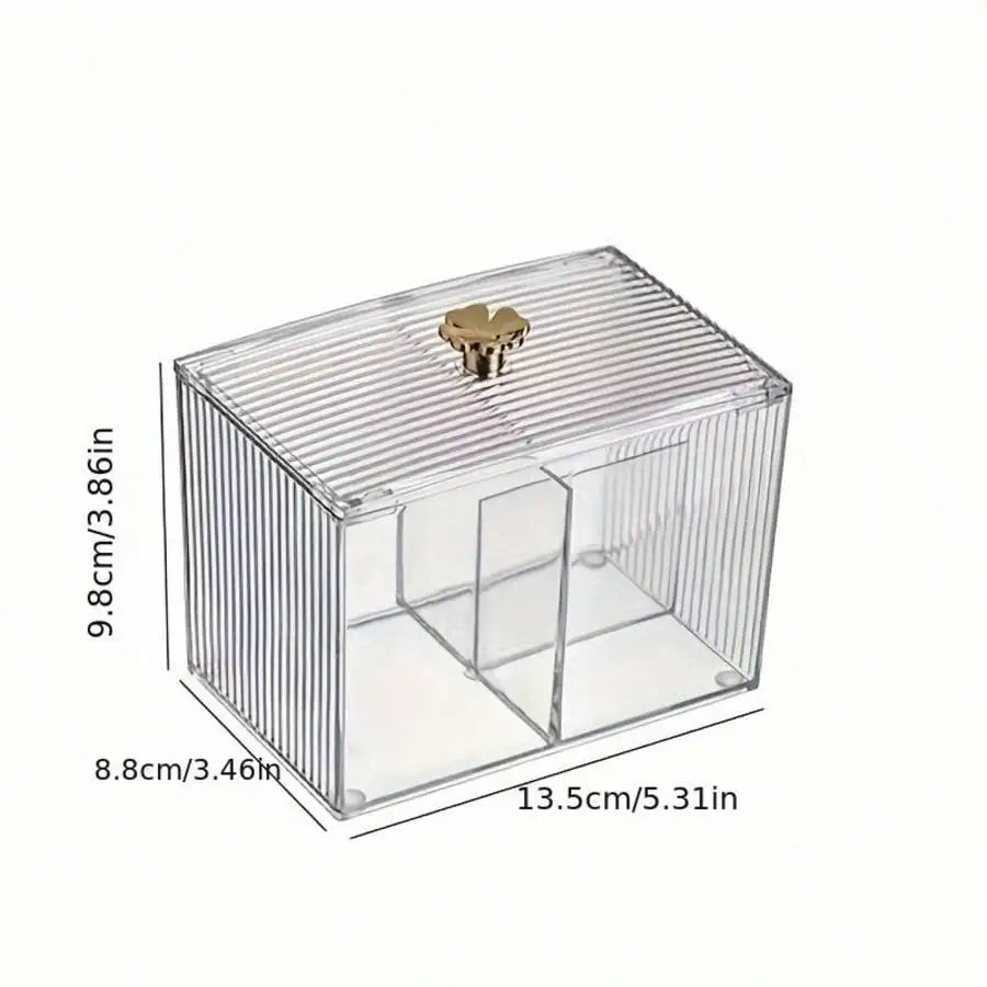 Clear Makeup Cotton Pad Organizer Box | Vanity Storage Vanity Organizer Box Qme 1pc