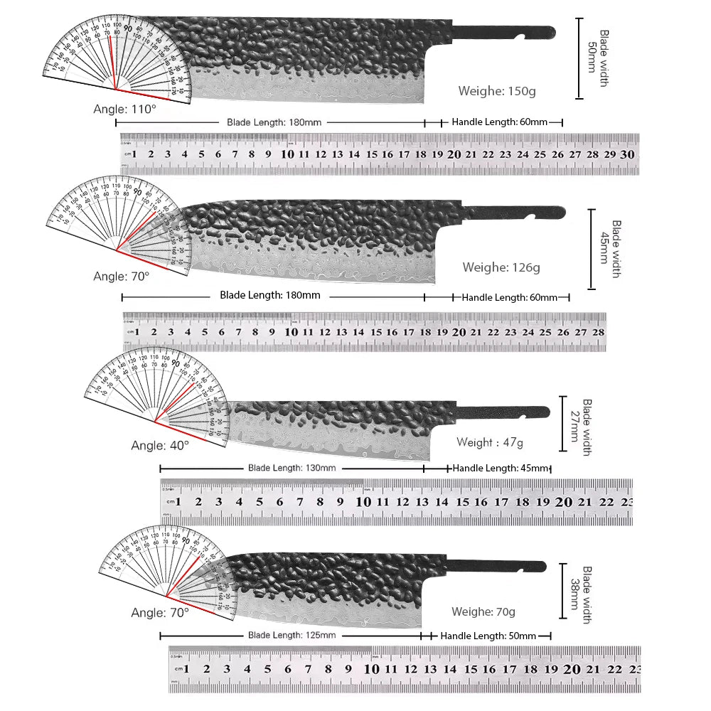 TURWHO Damascus VG10 Blank Knife Blades – DIY Chef Knife Set Blank Knife Blade Qst