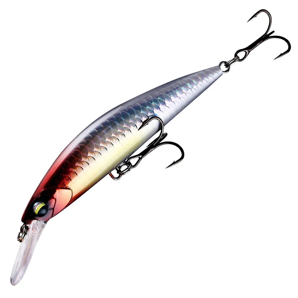 Minnow Hard Bait Fishing Lure – Double Hook, 3D Eyes, 29g Fishing Lure Qme C