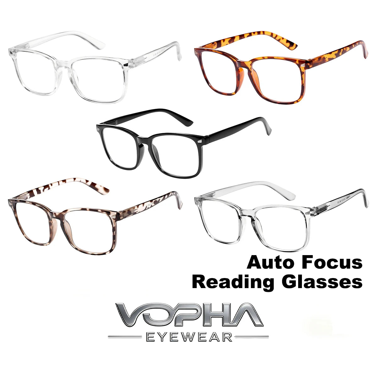 VOPHA 5-Pack Auto-Focus Reading Glasses – Smart Readers L17 Auto-Focus Reading Glasses Qst 5 Pack