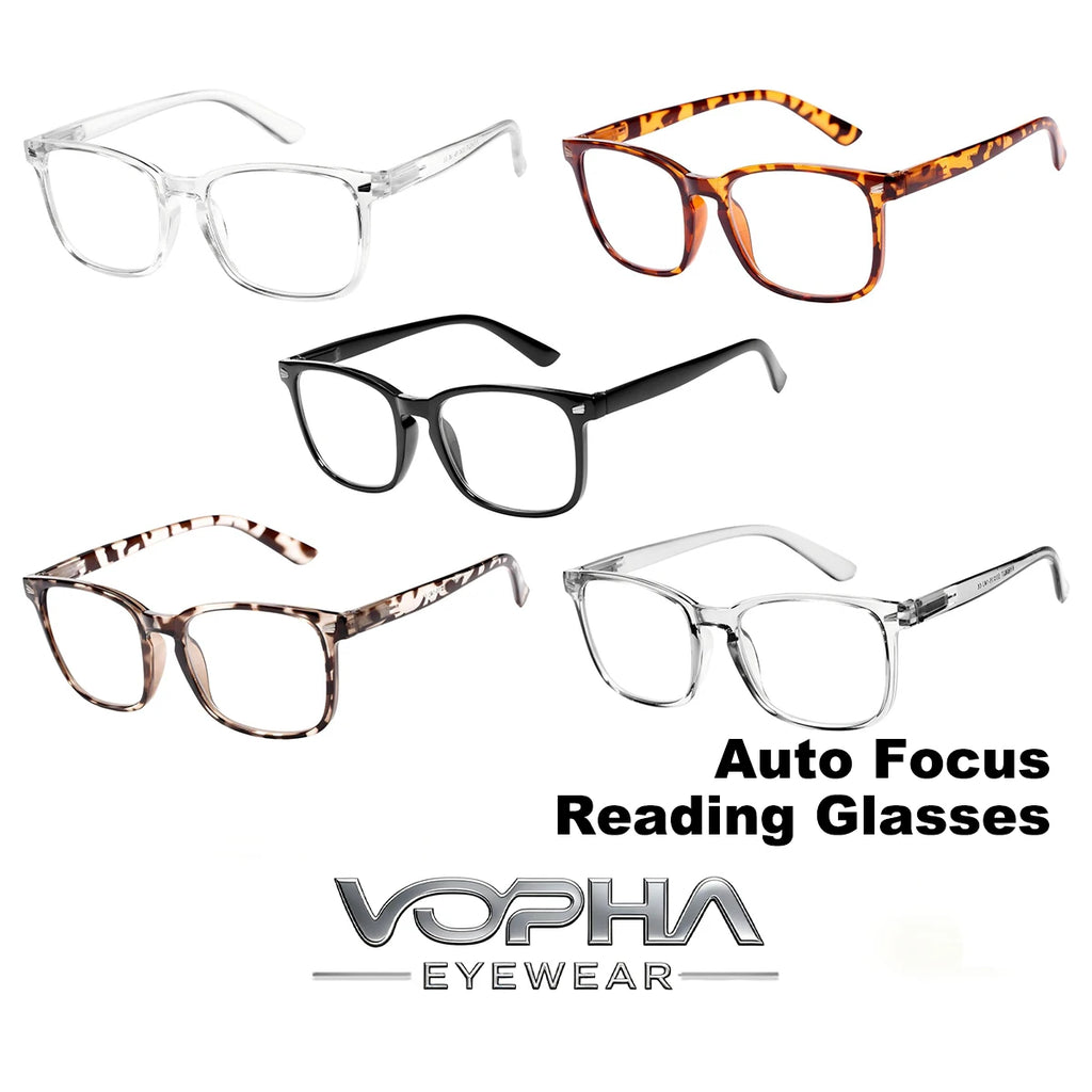 VOPHA 5-Pack Auto-Focus Reading Glasses – Flex Focus L17 Reading Glasses Qst 5 Pack