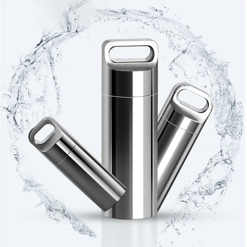 Mini Stainless Steel Waterproof Capsule Pill Box Pendant Capsule Pendant Qme