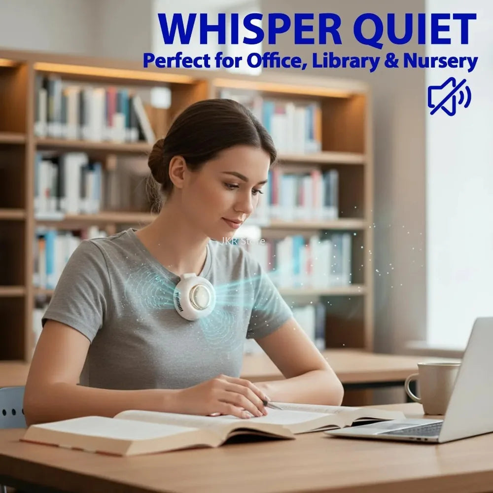 Wearable Clip-On Bladeless Fan | 3-Speed Quiet Portable Cooler Portable Clip-On Fan Qme