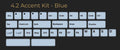 CFX Choc Low Profile PBT Keycaps for Kailh Chocolate Switch Mechanical Keyboard Keycaps Qme ACCENT KIT BLUE