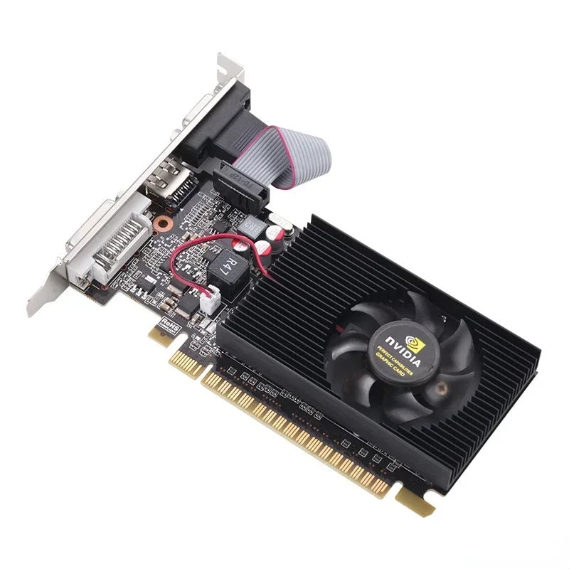 GT210 DDR2 1GB Dual-Screen Half-Height Graphics Card Graphics Card Qme black