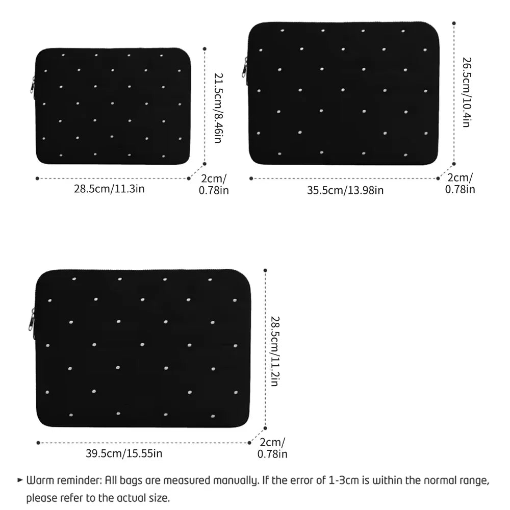 Solid Polyester Laptop Sleeve Tablet Bag – Multiple Sizes Laptop Sleeve Qme