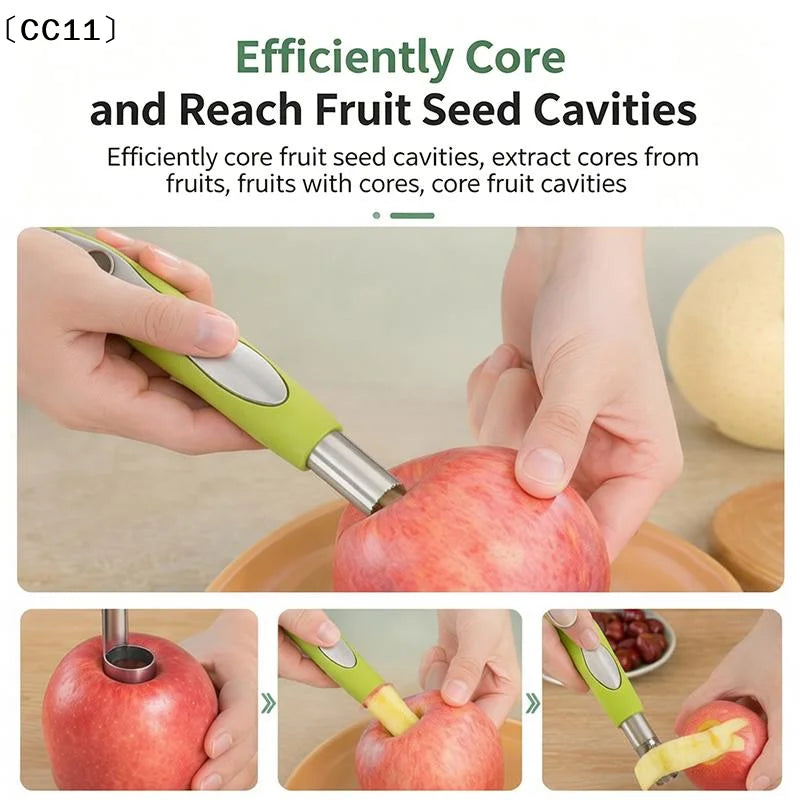 4-Piece Stainless Steel Fruit Pitting & Coring Tool Set Fruit Coring Tool Qme